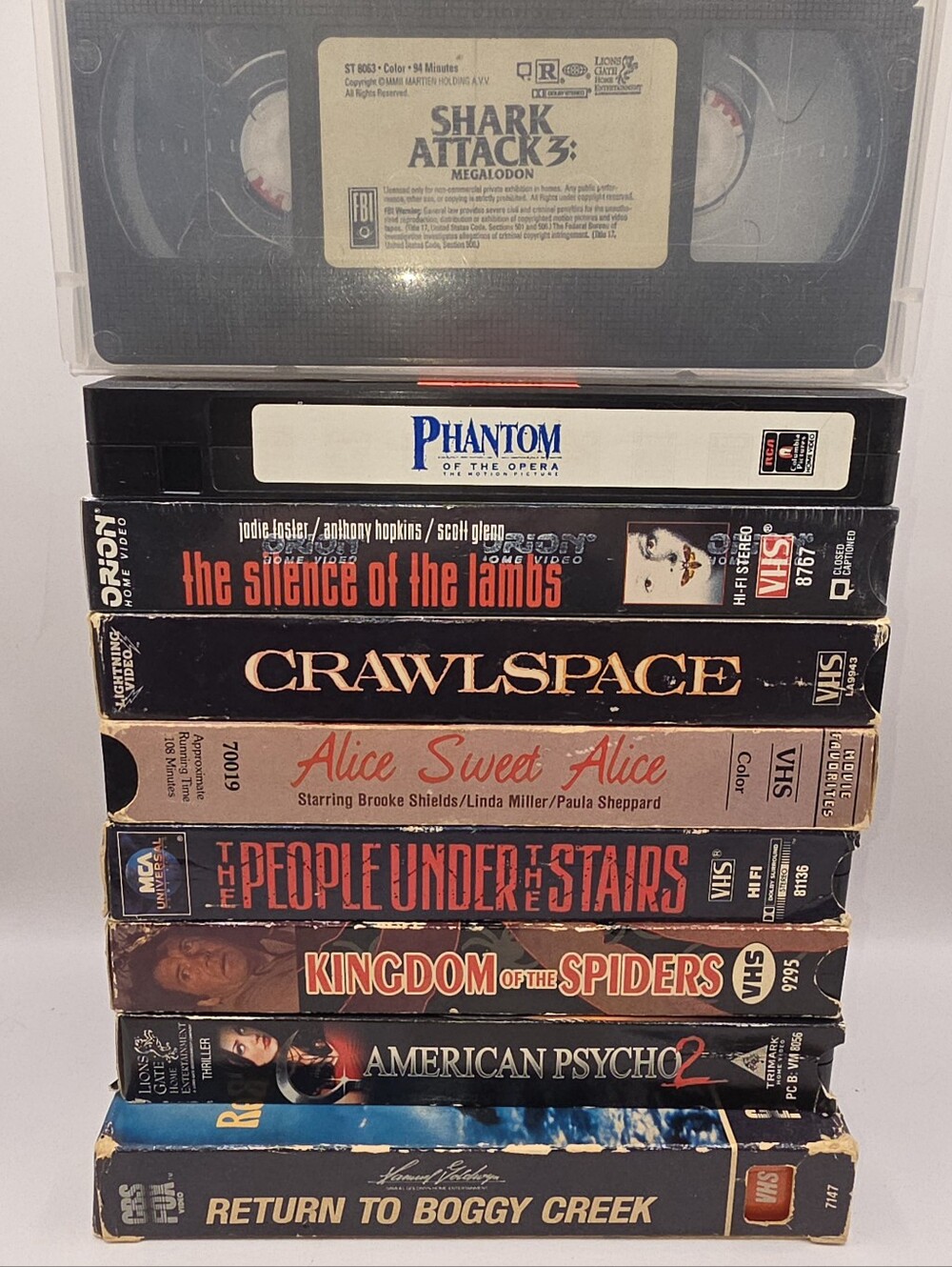 Horror VHS Lot Return to Boggy Creek Silence of the Lambs American Psycho 2